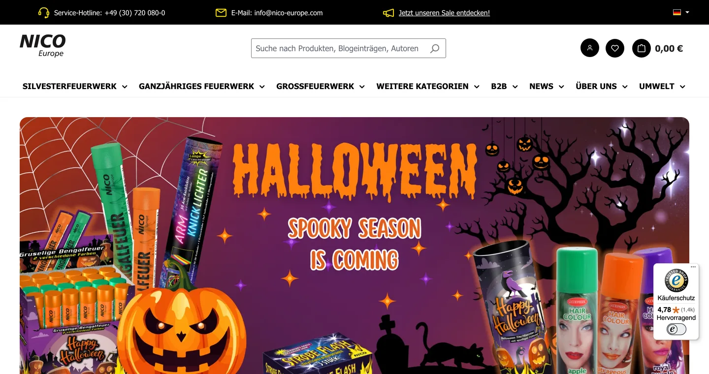 Onlineshop von NICO Europe